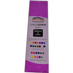 RAINBOW FLURO CREPE PAPER 500mmx2 5m Lilac