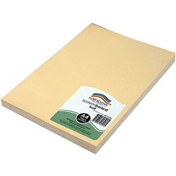 RAINBOW SYSTEM BOARD 150GSM A4 Buff Pack of 100