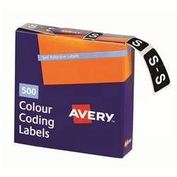 Avery Alphabet Coding Label 'S' Side Tab 25x38mm D Green Pack of 500