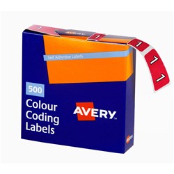 AVERY LATERAL FILING LABEL "1" SIDE TAB ROLL BOX 500 MAGENTA