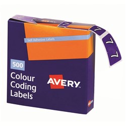 AVERY LATERAL FILING LABEL "7" SIDE TAB ROLL BOX 500 PURPLE