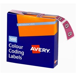 AVERY LATERAL FILING LABEL "8" SIDE TAB ROLL BOX 500 MAUVE