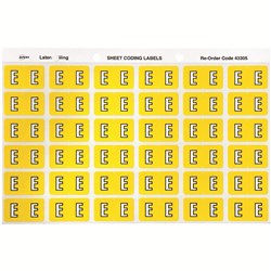 AVERY LATERAL FILING LABEL "E" SIDE TAB SHEETS PKT 180 YELLOW