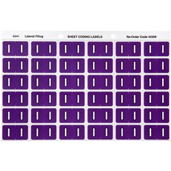 AVERY LATERAL FILING LABEL "I" SIDE TAB SHEETS PKT 180 PURPLE