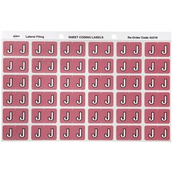 AVERY LATERAL FILING LABEL "J" SIDE TAB SHEETS PKT 180 MAUVE