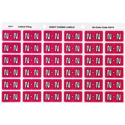 AVERY LATERAL FILING LABEL "N" SIDE TAB SHEETS PKT 180 MAGENTA