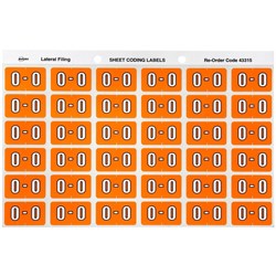 AVERY LATERAL FILING LABEL "O" SIDE TAB SHEETS PKT 180 ORANGE