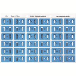 AVERY LATERAL FILING LABEL "T" SIDE TAB SHEETS PKT 180 BLUE