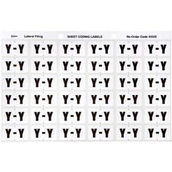 AVERY LATERAL FILING LABEL "Y" SIDE TAB SHEETS PKT 180 WHITE / GREY