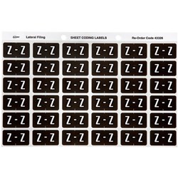 Avery Alphabet Coding Label Z Side Tab 25x38mm Grey Pack of 180