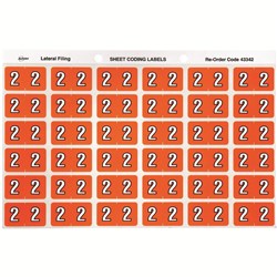 AVERY LATERAL FILING LABEL "2" SIDE TAB SHEETS PKT 180 ORANGE