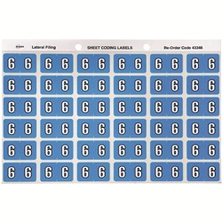 AVERY LATERAL FILING LABEL "6" SIDE TAB SHEETS PKT 180 BLUE