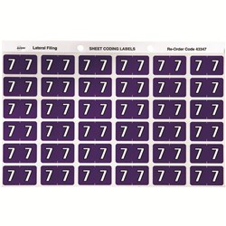 AVERY LATERAL FILING LABEL "7" SIDE TAB SHEETS PKT 180 PURPLE