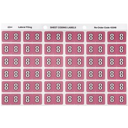 AVERY LATERAL FILING LABEL "8" SIDE TAB SHEETS PKT 180 MAUVE