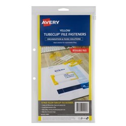 AVERY TUBECLIP 3 PIECE PK 10 YELLOW