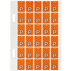 Avery Alphabet Coding Label P Side Tab 20x30mm D Orange Pack of 150