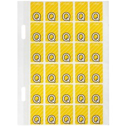 Avery Alphabet Coding Label Q Side Tab 20x30mm Yellow Pack of 150