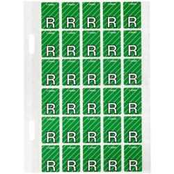 Avery Alphabet Coding Label R Side Tab 20x30mm L Green Pack of 150