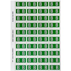 AVERY ALPHABET CODING LABEL B Side Tab 25x42mm D Green