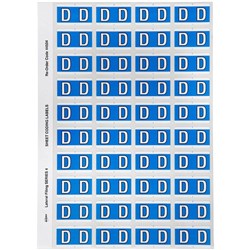 Avery Alphabet Coding Label D Side Tab 25x42mm Blue Pack of 240