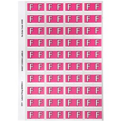 Avery Alphabet Coding Label F Side Tab 25x42mm Pink Pack of 240