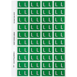 AVERY ALPHABET CODING LABEL L Side Tab 25x42mm D Green