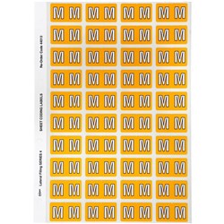 AVERY ALPHABET CODING LABEL M Side Tab 25x42mm Yellow