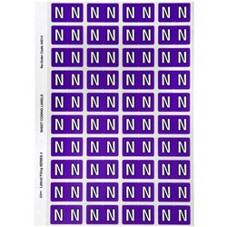 Avery Alphabet Coding Label N Side Tab 25x42mm Purple Pack of 240