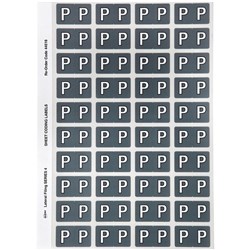 Avery Alphabet Coding Label P Side Tab 25x42mm Grey Pack of 240