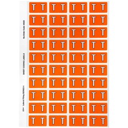 AVERY ALPHABET CODING LABEL T Side Tab 25x42mm Orange