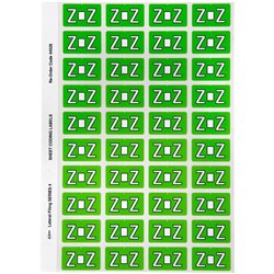 Avery Alphabet Coding Label Z Side Tab 25x42mm L Green Pack of 240