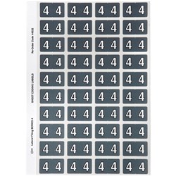 Avery Numeric Coding Label 4 Side Tab 25x42mm Grey Pack of 240