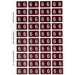 Avery Numeric Coding Label 6 Side Tab 25x42mm Brown Pack of 240