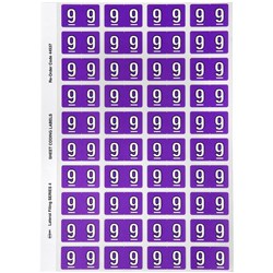 Avery Numeric Coding Label 9 Side Tab 25x42mm Purple Pack of 240