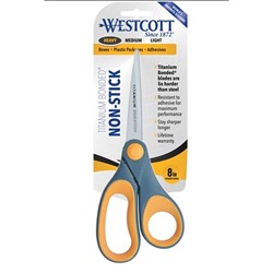 Westcott Scissors Titanium Bonded Straight Handle 203mm Non Stick Grey