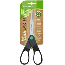 Westcott KleenEarth Scissors Straight Handle 178mm Black