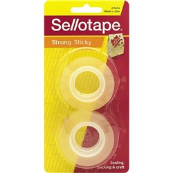 SELLOTAPE STICKY TAPE 18mmx25m 18mmx25m Clear Strong & Sticky Pack of 2