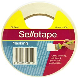 Sellotape Masking Tape 18mm 18mm x 50m Beige