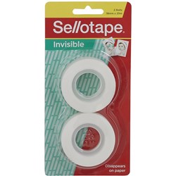 Sellotape 18mmx25m Invisible T matt finishing tape 2 Roll Pack