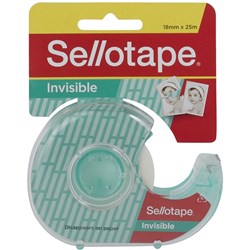 Sellotape 18mmx25m Invisible T matt finishing tape with dispenser