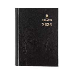 COLLINS STERLING DIARY 133P A7 DTP BLACK WITH PENCIL