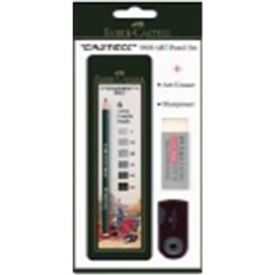 CASTELL 9000 PENCIL SET, 8B,6B 4B,2B,HB,H. ERASER & SHARPENER BTS
