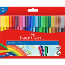 FABER CASTELL CONNECTOR PEN ASSORTED COLOURS WALLET 20 BTS