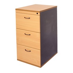 3 DRAW  FILING  CABINET BEECH IRONSTONE