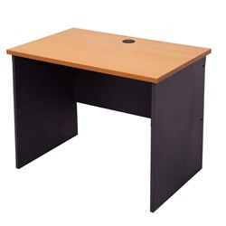 OPEN SLAB END HOT DESK 900W X 600D X 730H BEECH IRONSTONE