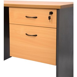 RAPID WORKER FIXED PEDESTAL 2 DRAWER (1 BOX, 1 FILE) LOCK BEECH IRONSTONE