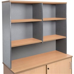 RAPID WORKER OVERHEAD HUTCH 1200W X 315D X 1070H 4 SHELVES BEECH IRONSTONE