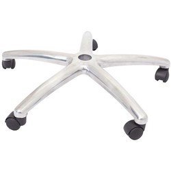 CHROME 5 STAR BASE WITH BLACK CASTORS 650MM DIAMETER