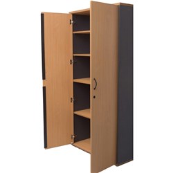 RAPID WORKER STORAGE CUPBOARD 900WX450DX1800H LOCKABLE BEECH IRONSTONE