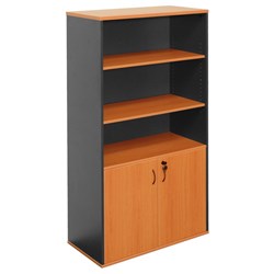WALL UNIT LOCKABLE HALF DOOR 900W X 450D X 1800H CHERRY IRONSTONE